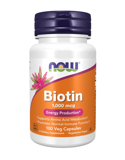 NOW Foods - Biotin, 1000mcg - 100 vegan capsules Now Foods