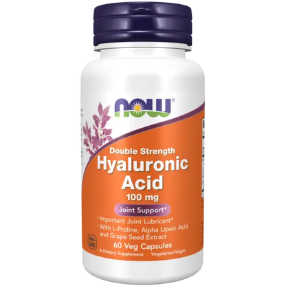 NOW Hyaluronic Acid, 100mg Double Strength - 60 vegan capsules Now Foods